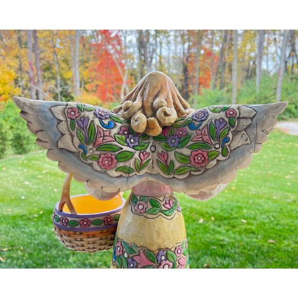 Jim Shore Angel Figurine Basket 21.5” Large Statue Stone Resin Sculpture Vtg '06 - Picture 6 of 16